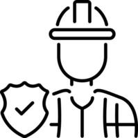 Worker safety icon in linear style vector