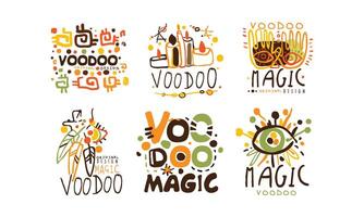 Voodoo and Magic Labels Design Set vector