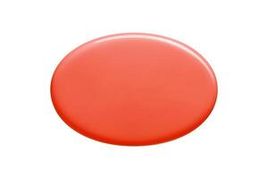 Red 3d plaque with oval elliptical shape and polished glow vector