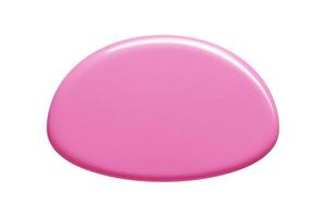 Pink rounded 3d banner in format with elliptical shape and luminous surface. vector