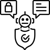 Virtual assistant bot icon in linear style vector