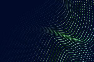 molecule Abstract background flowing dots particle wave blue and light green. Technology, biology, science and dynamic illustration concept. vector