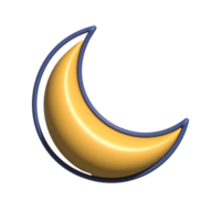3D Crescent Moon Emoji Nighttime and Celestial Symbol png