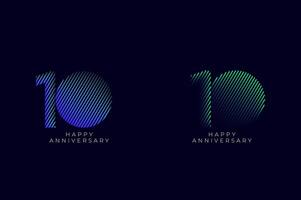 Dioagonal Line Stripes Speed Gradient Colorful 10th, 10th Happy Anniversary with diagonal Line movement,Tech, Line pattern concept. vector