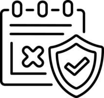 A linear style icon of calendar with cross sign depicting event cancellation vector