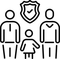 Family coverage icon in linear style vector