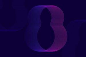 Futuristic retro numeric design glitch efffect with line pattern number 8 eight. vector