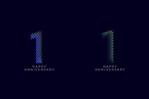 Dioagonal Line Stripes Speed Gradient Colorful 1st, 1st Happy Anniversary with diagonal Line movement,Tech, Line pattern concept. vector