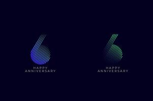 Dioagonal Line Stripes Speed Gradient Colorful 6th, 6th Happy Anniversary with diagonal Line movement,Tech, Line pattern concept. vector