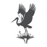 Graceful Stork in Flight vector