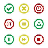 Media player buttons collection on white background vector