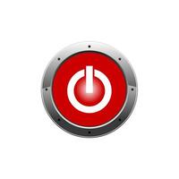 3d circle start and power push button vector