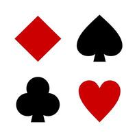 Set of playing card symbols on white background vector