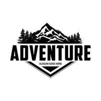 Mountain outdoor adventure logo design vector