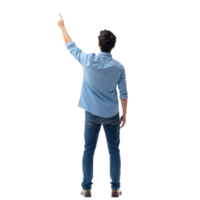 man pointing at something on a transparent background png