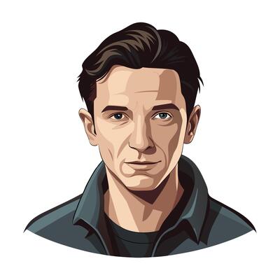 a flat illustration of a handsome boy and clean shave
