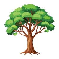 a flat illustration of a tree with a white background vector