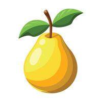a flat illustration of a yellow pear vector