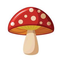 a flat illustration of a mushroom with a reddish dotted cap vector