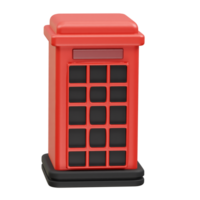 british telephone box icon 3d render. Phone Booth icon 3d render illustration png