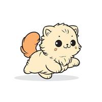 a cartoon cat running with a big tail vector