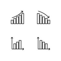 Graph icon set. Graph and Chart icon. vector