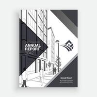 an annual report template with a black and white design vector