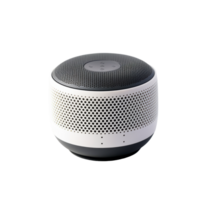 white speaker with a black base isolated on transparent background png