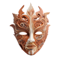 A mask with a brown face and white features. isolated on transparent background png