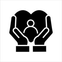 Hands Hugging Heart icon..Symbol isolated white background. illustration. color editable. vector