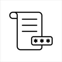 Document password icon.Symbol isolated white background. illustration. color editable. vector