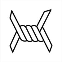 A simple yet powerful. barbed wire icon, symbolizing the need for caution, security and protection in various contexts. vector