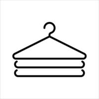Cloakroom isolated icon,,. clothes hangers symbol with editable stroke vector