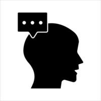Head think concept Icon. .Symbol isolated white background. illustration. color editable. vector