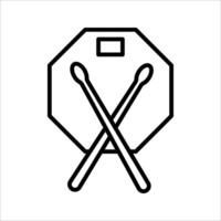 Drum Icon Symbol isolated white background. illustration. color editable. vector