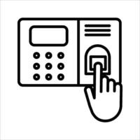 Attendance machine icon. sign for mobile concept and web design color editable vector