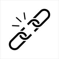 Broken link .icon.Symbol isolated white background. illustration. color editable. vector