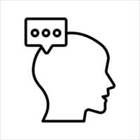 Head think concept Icon Symbol isolated white background. illustration. color editable. vector