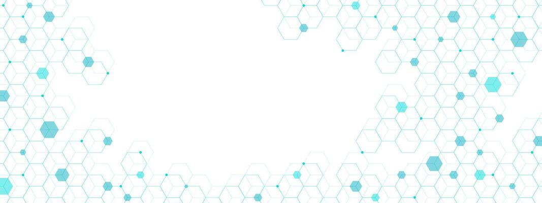 Abstract geometric with hexagons shape pattern for medical and technology background. Digital science concept