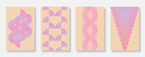 Set of retro poster and cover in minimal style for branding, promp and corporate identity. Modern design template in trendy geometric vector