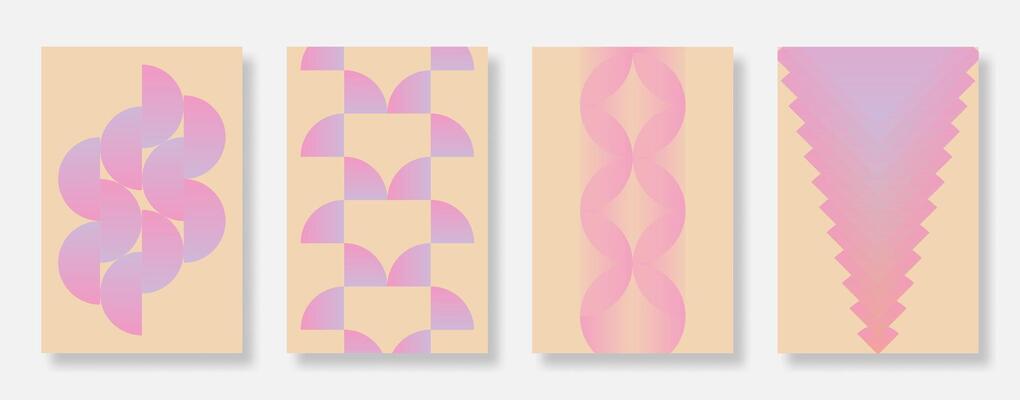 Set of retro poster and cover in minimal style for branding, promp and corporate identity. Modern design template in trendy geometric