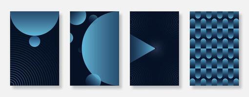 Set of vibrant gradient poster with geometric prism shapes. Suitable for cover, banner, social media and flyer vector