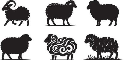 Black Sheep Silhouette Isolated On White Background vector