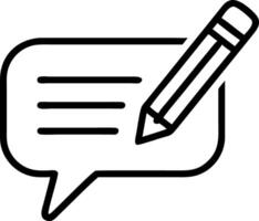 Editable Speech Bubble Icon with a Pencil vector