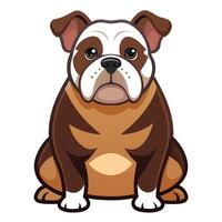 An illustration of a bulldog sitting down vector