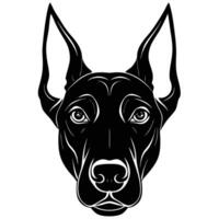 A black and white dog head on a white background vector
