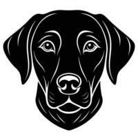 Black and white dog head on a white background vector