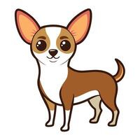 A cartoon chihuahua dog standing on a white background vector