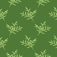 Abstract bright green leaf seamless pattern. Exotic plant. vector
