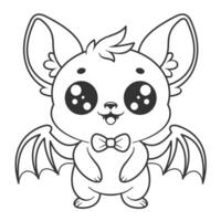 Bats feel happy even when they are alone, for coloring vector